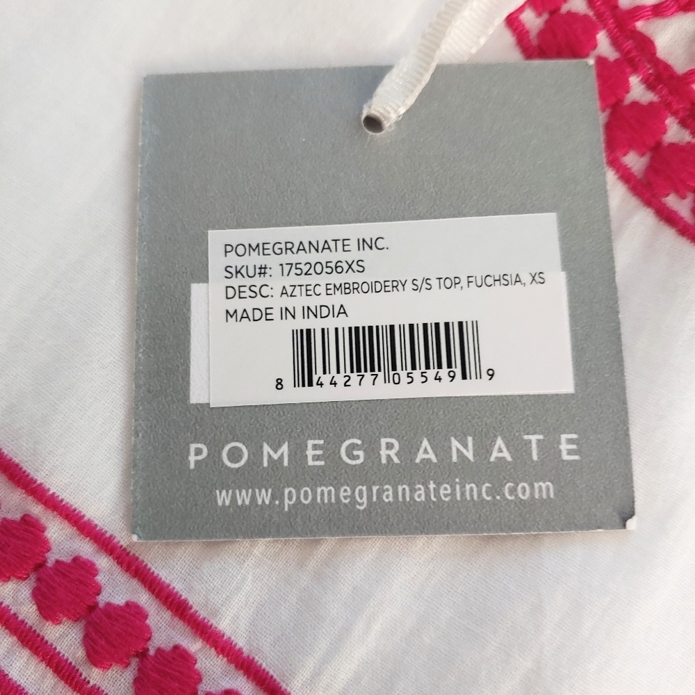 Pomegranate tunic top. XS pink and white - Picture 3 of 12